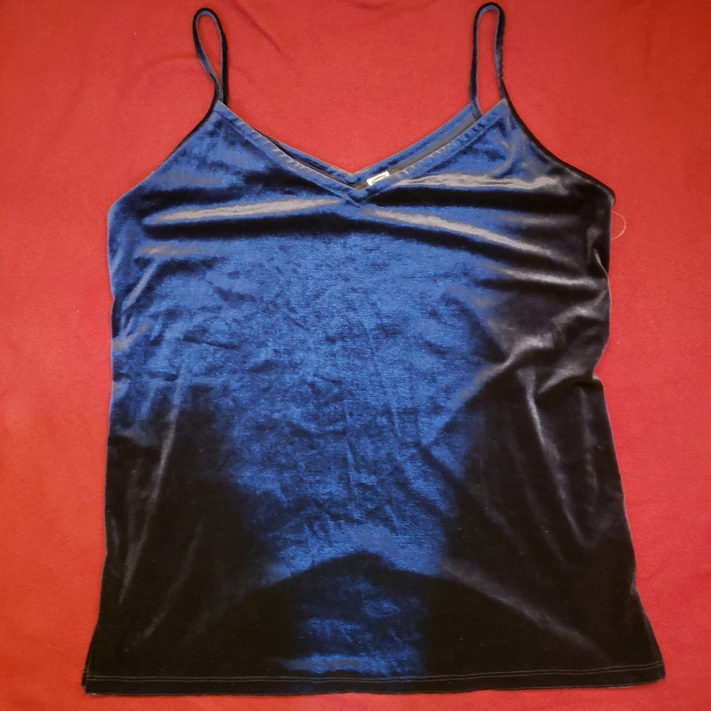 Old Navy Midnight Blue Velvet Relaxed Cami Top